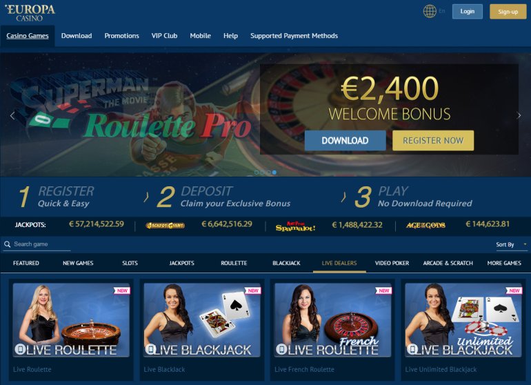 Europa Live Casino